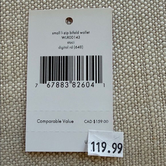 Kate Spade Sm Zip Bifold Wallet, Staci, Digital Red (648), Style WLR00143, NWT - Picture 7 of 9